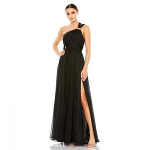 NWT Mac Duggal 55820 STRAPPY ONE SHOULDER A LINE GOWN